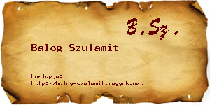 Balog Szulamit névjegykártya